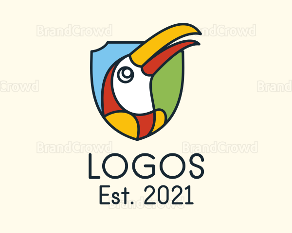 Toucan Bird Shield Logo