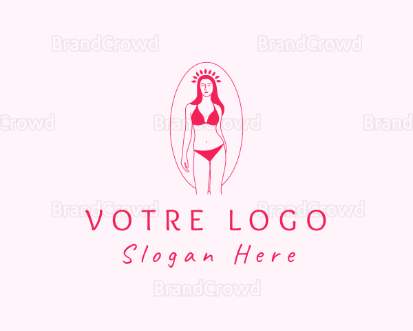 Pink Feminine Bikini Spa Logo