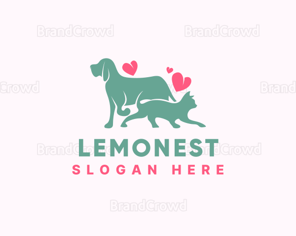 Pet Love Dog Cat Logo