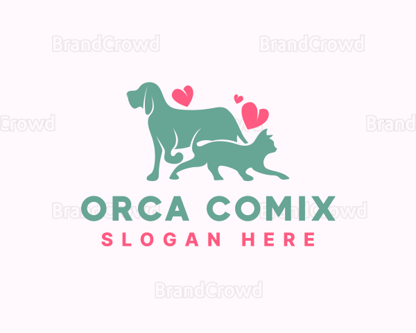 Pet Love Dog Cat Logo