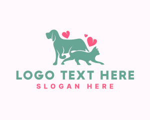 Pet Love Dog Cat logo design