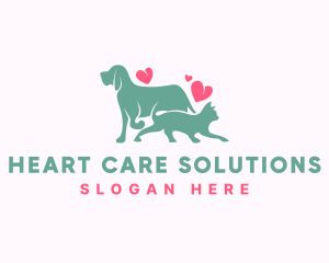 Pet Love Dog Cat logo design