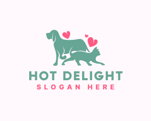 Pet Love Dog Cat logo design