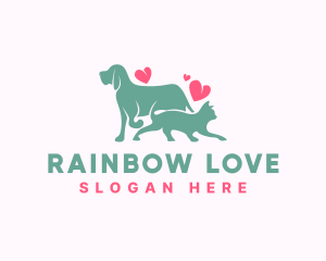 Pet Love Dog Cat logo design