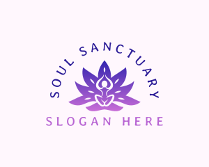 Spirituality - Lotus Meditation Yoga logo design