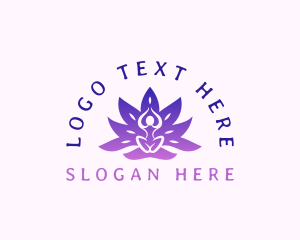 Relaxation - Lotus Meditation Yoga logo design