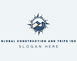 Travel - Mountain Trip Compass logo design