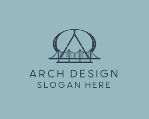 Arch - Compass Arch Bridge logo design