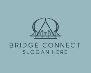 Bridge - Compass Arch Bridge logo design