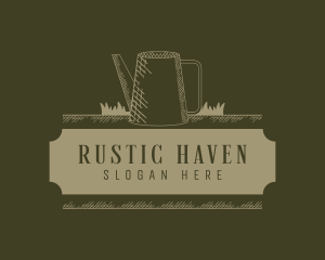 Rustic Watering Can logo design