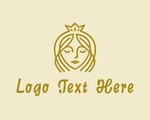 Crown - Golden Tiara Princess logo design