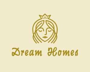 Woman - Golden Tiara Princess logo design