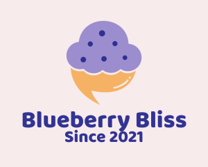 Blueberry - Cupcake Chat Messenger logo design