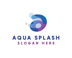 Wet - Bold Aqua Letter A logo design