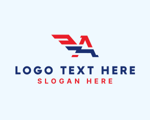 America - Patriotic Winged Letter A logo design