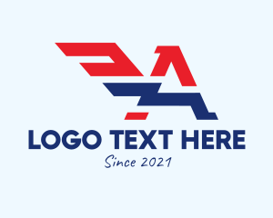 Washington - Patriotic Winged Letter A logo design