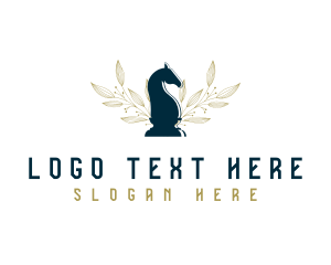 Distributor - Floral Chess Knight logo design