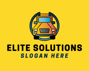 Shipping Service - Yellow Delivery Truck logo design