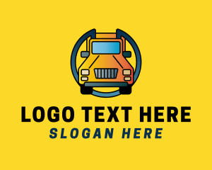 Moving Truck - Yellow Delivery Truck logo design