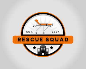Rescue - Emergency Hospital Stretcher logo design