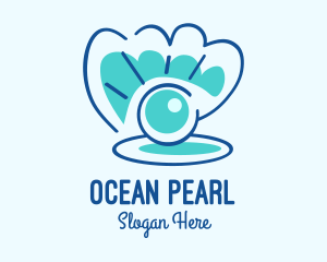 Minimalist Seashell Pearl logo design