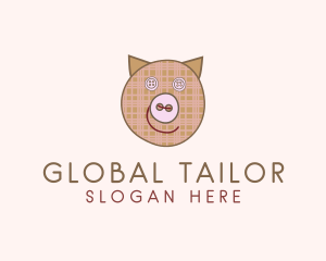 Pig Button Tailoring logo design