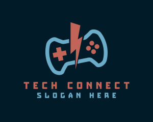 Game Streaming - Gaming Controller Lightning logo design