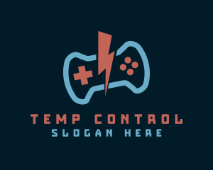 Gaming Controller Lightning logo design