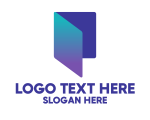 Document - Blue Gradient Folder logo design