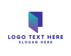 Gradient Document Folder logo design