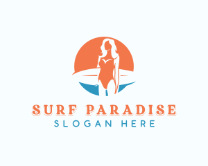 Female Surfing Beachwear logo design