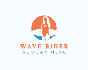 Female Surfing Beachwear logo design