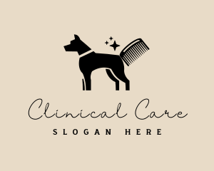 Dog Comb Grooming logo design