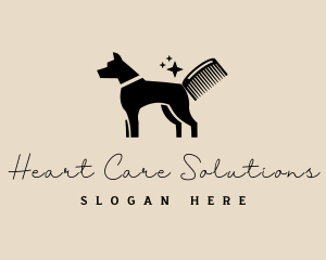 Dog Comb Grooming logo design