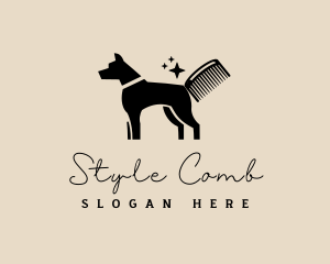 Comb - Dog Comb Grooming logo design