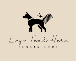 Puppy - Dog Comb Grooming logo design