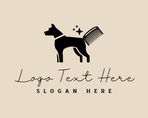 Dog Comb Grooming Logo