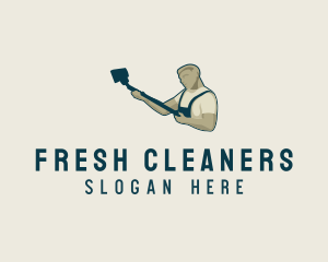 Vacuum Janitor Cleaner logo design