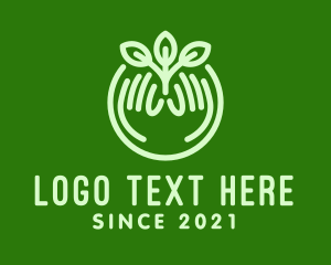 Hand - Herbal Hand Plant logo design