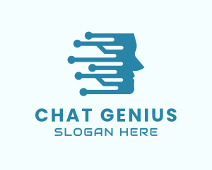 Chatbot - Digital Circuit Head logo design