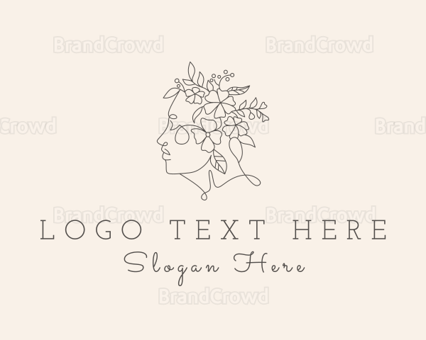 Floral Hair Woman Logo