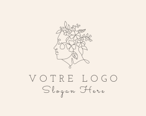 Floral Hair Woman  Logo