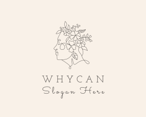 Floral Hair Woman  Logo