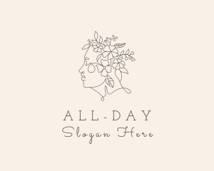 Skincare - Floral Hair Woman logo design