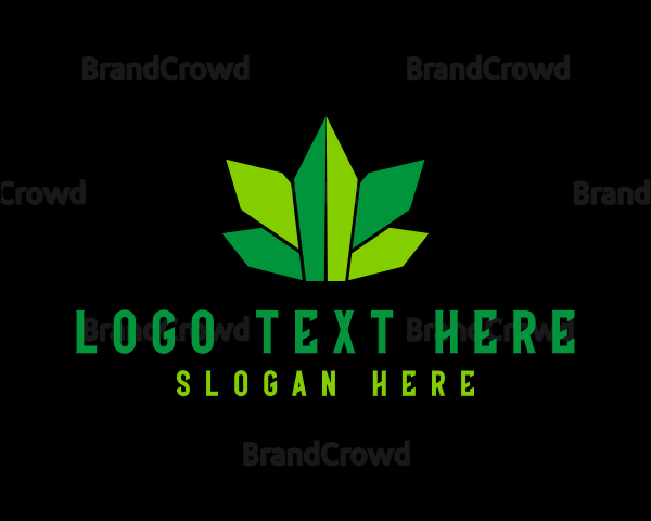 Geometric Cannabis Leaf Logo