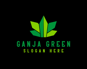 Ganja - Geometric Cannabis Leaf logo design