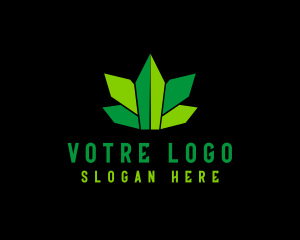 Cbd - Geometric Cannabis Leaf logo design