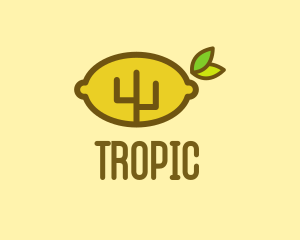 Organic Lemon Cactus  logo design