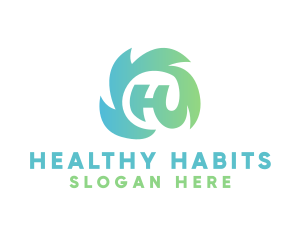 Organic Letter H logo design