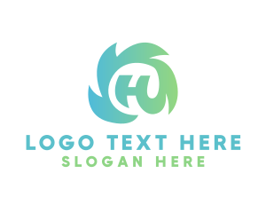 Natural Therapy - Organic Letter H logo design